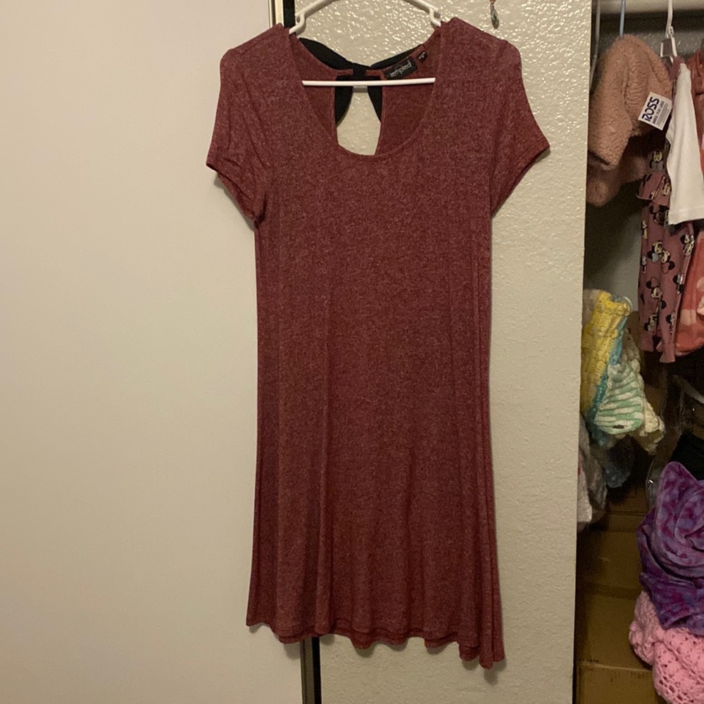 Maroon dress with bow